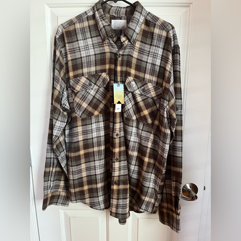 Ocean Coast  Flannel Size Large